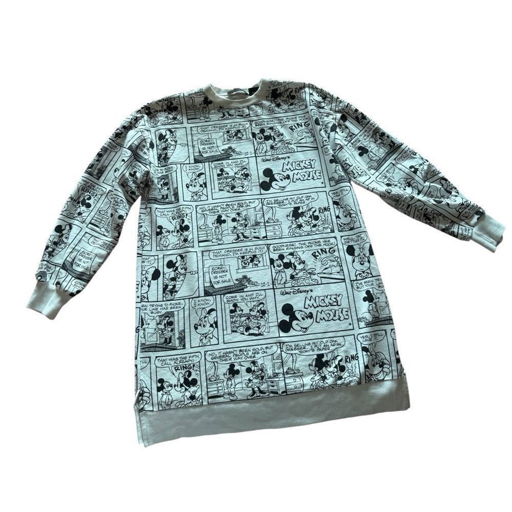 Disney Mickey Mouse Comic Print Long Sweatshirt Tunic Women’s Small